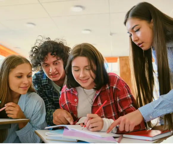 Students working together